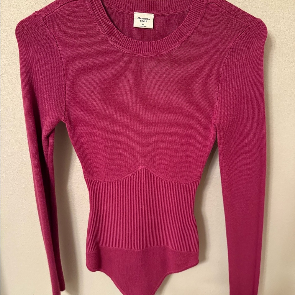 Magenta Long Sleeve Knit Top